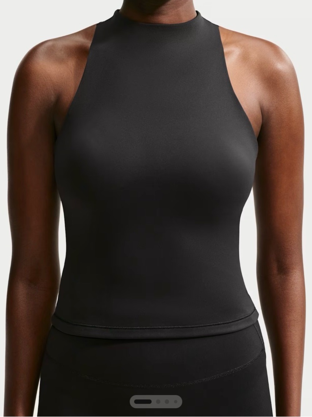 NIKE SKIMS High-Neck Black Seamless Sports Bra